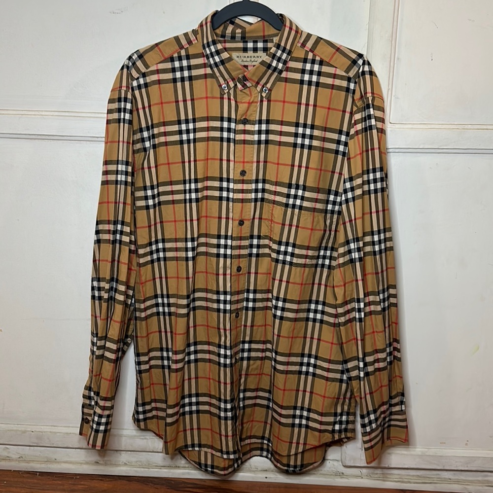 Burberry Check Cotton Poplin Shirt in Traditional Check